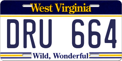 WV license plate DRU664
