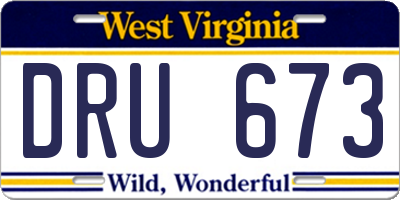 WV license plate DRU673