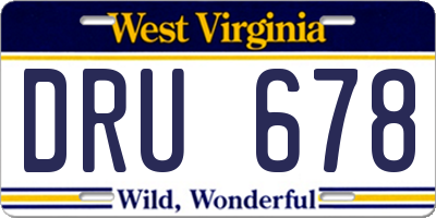 WV license plate DRU678