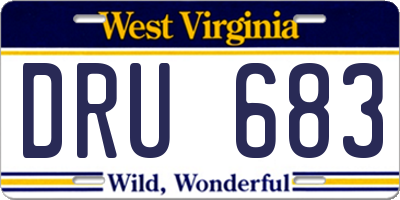 WV license plate DRU683