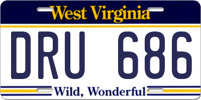 WV license plate DRU686