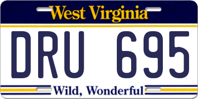 WV license plate DRU695