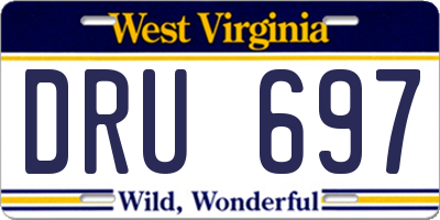 WV license plate DRU697