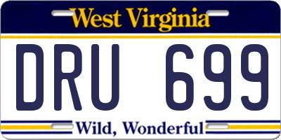 WV license plate DRU699