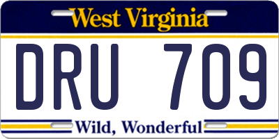 WV license plate DRU709