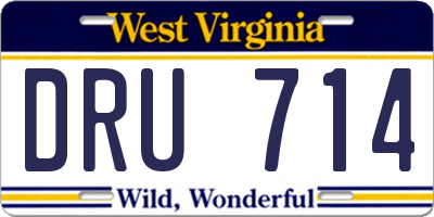 WV license plate DRU714