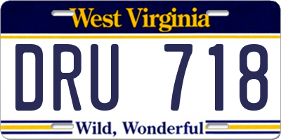 WV license plate DRU718