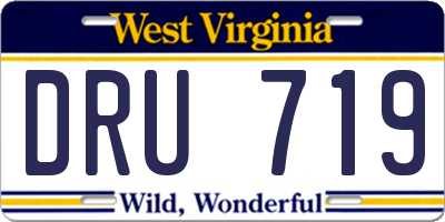 WV license plate DRU719