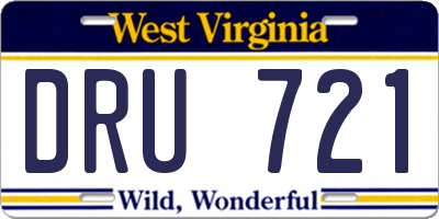 WV license plate DRU721