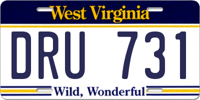 WV license plate DRU731