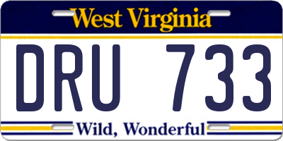 WV license plate DRU733