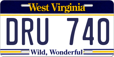 WV license plate DRU740
