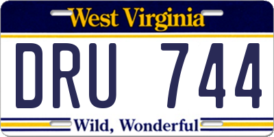 WV license plate DRU744