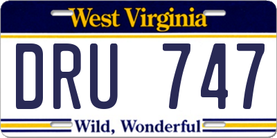WV license plate DRU747