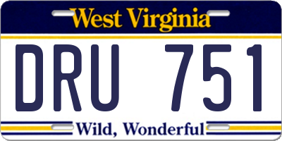 WV license plate DRU751