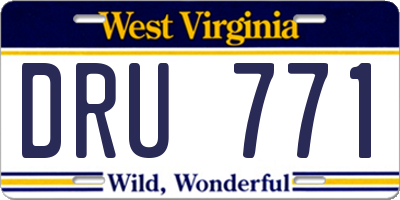 WV license plate DRU771