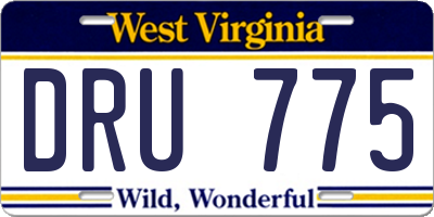 WV license plate DRU775