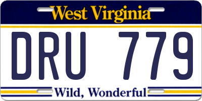 WV license plate DRU779