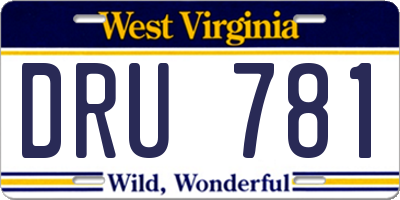 WV license plate DRU781