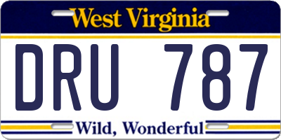 WV license plate DRU787
