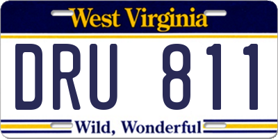 WV license plate DRU811