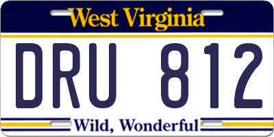 WV license plate DRU812