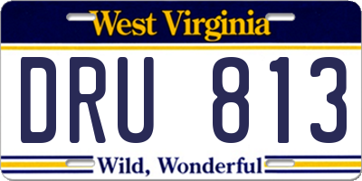 WV license plate DRU813