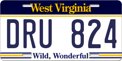 WV license plate DRU824