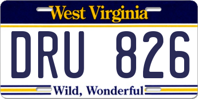 WV license plate DRU826