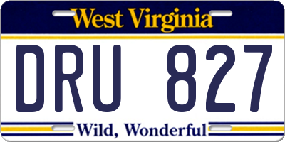 WV license plate DRU827