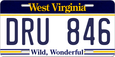 WV license plate DRU846