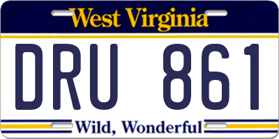 WV license plate DRU861