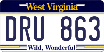 WV license plate DRU863