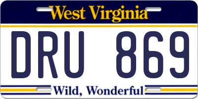 WV license plate DRU869