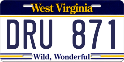 WV license plate DRU871