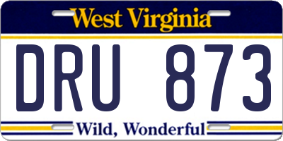 WV license plate DRU873