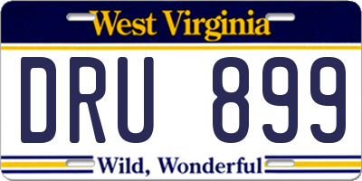 WV license plate DRU899