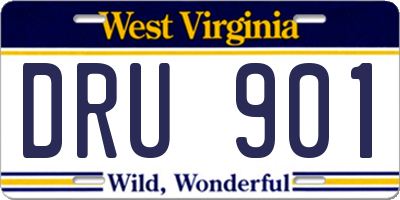 WV license plate DRU901