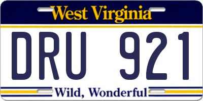 WV license plate DRU921