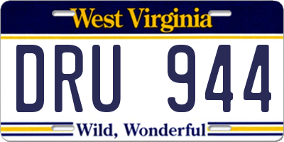 WV license plate DRU944