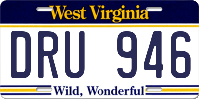 WV license plate DRU946