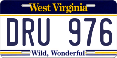 WV license plate DRU976
