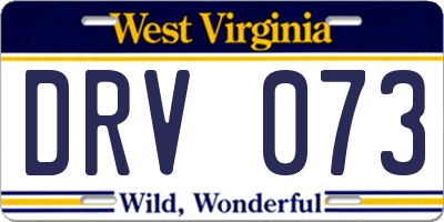 WV license plate DRV073