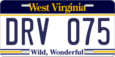 WV license plate DRV075