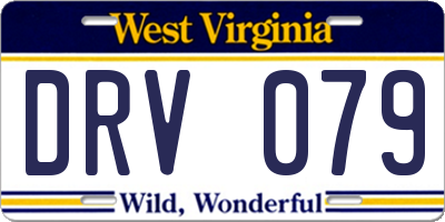 WV license plate DRV079