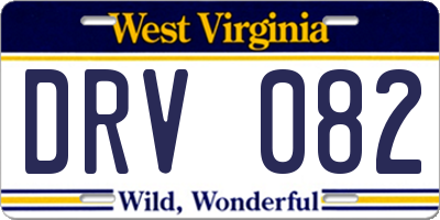 WV license plate DRV082