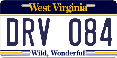 WV license plate DRV084