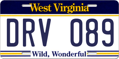 WV license plate DRV089