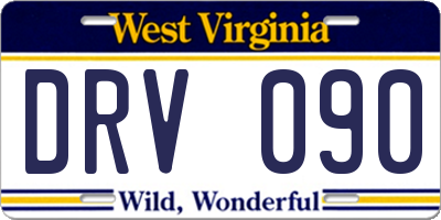 WV license plate DRV090