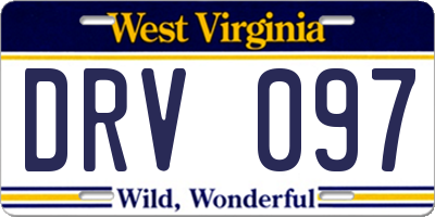 WV license plate DRV097